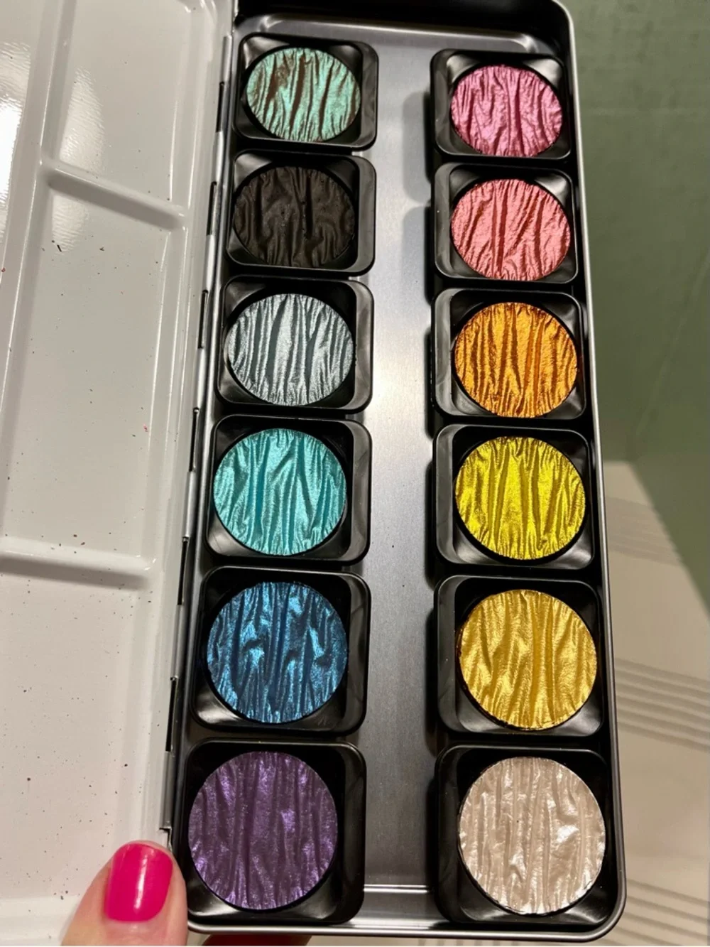NWT FineTec Pearlescent Colours Paint Set 12 WATERCOLOR PAINTS - ARTIST QUALITY